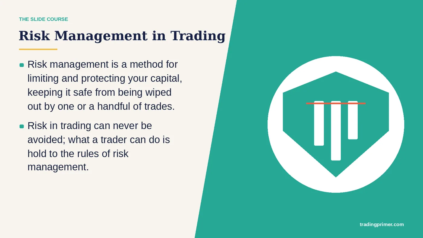 Risk Management In Trading · Risk management is a method for limiting and protecting your capital, keeping it safe from being wiped out…